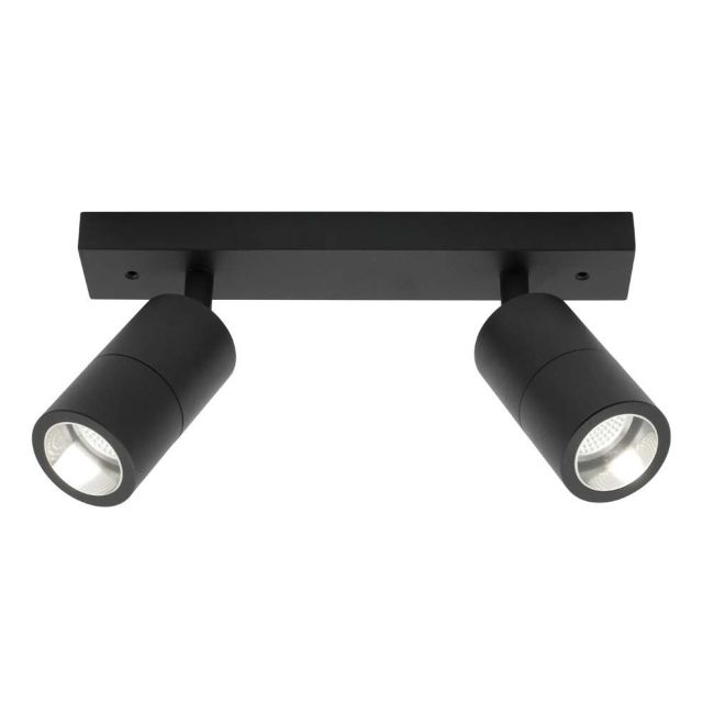Cougar Lighting Stockholm Exterior 2 Light Rail Spotlight Black