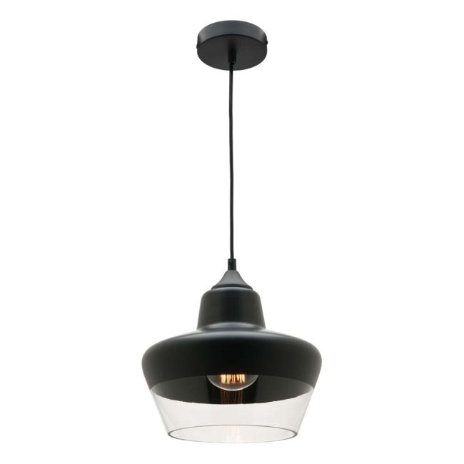 Cougar Lighting Stout Pendant Light Black with Glass