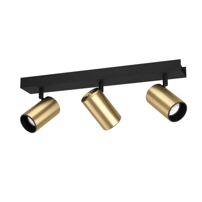 Cumaribo Black and Matt Brass 3 Light Spotlight by Eglo