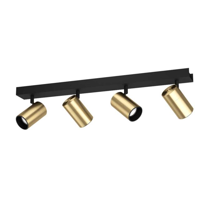 Cumaribo Black and Matt Brass 4 Light Spotlight by Eglo