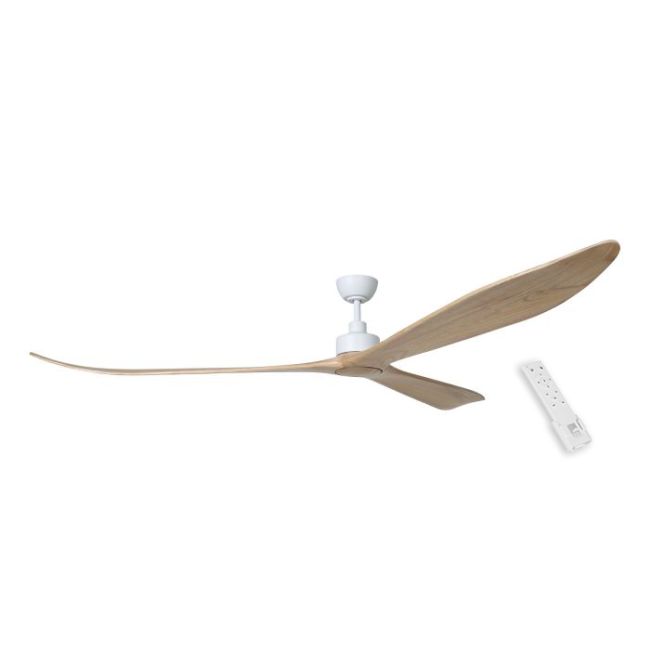 Currumbin DC 100" White with Natural Ceiling Fan by Eglo 20619421