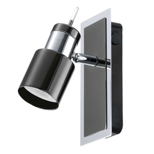 Davida 1 Chrome and Nickel Nero GU10 1 Light LED Spotlight by Eglo