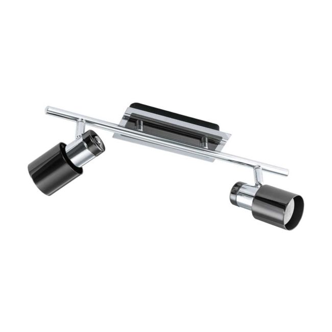Davida 1 Chrome and Nickel Nero GU10 2 Light LED Spotlight by Eglo