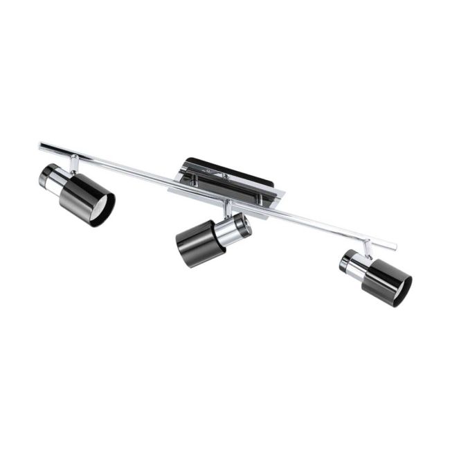 Davida 1 Chrome and Nickel Nero GU10 3 Light LED Spotlight by Eglo