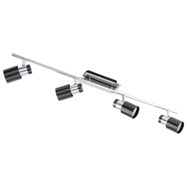 Davida 1 Chrome and Nickel Nero GU10 4 Light LED Spotlight by Eglo