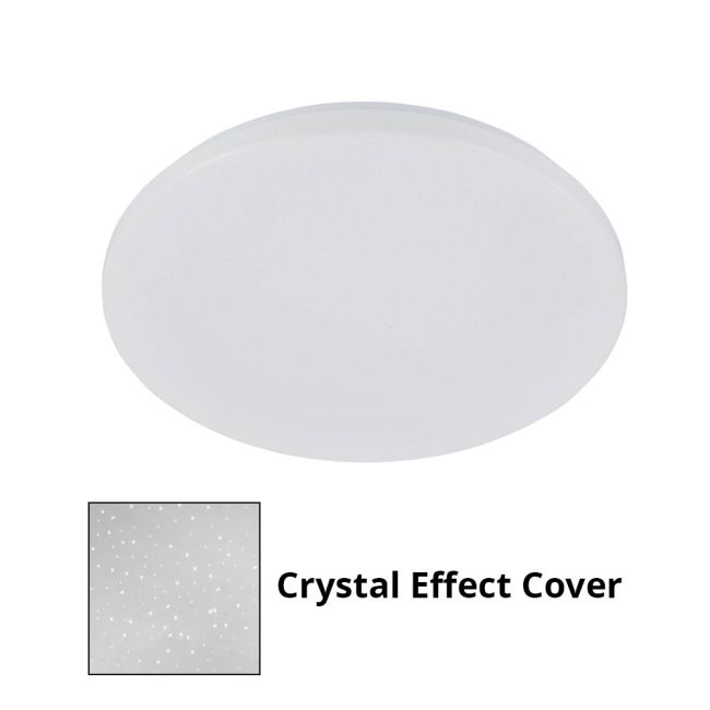 Diego by Eglo Tricolour 24W LED Oyster Light in White with Crystal Effect