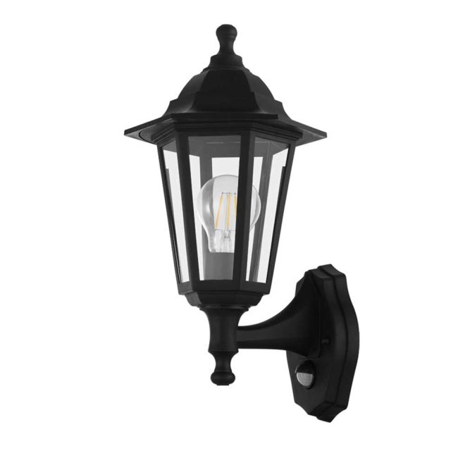 Duanera Black Exterior Wall Light with Sensor by Eglo