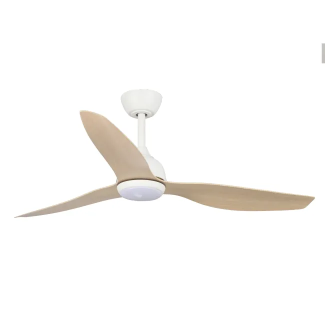 Eco Style DC 52" Ceiling Fan & LED Light in White & Beechwood by Fanco F4011-121