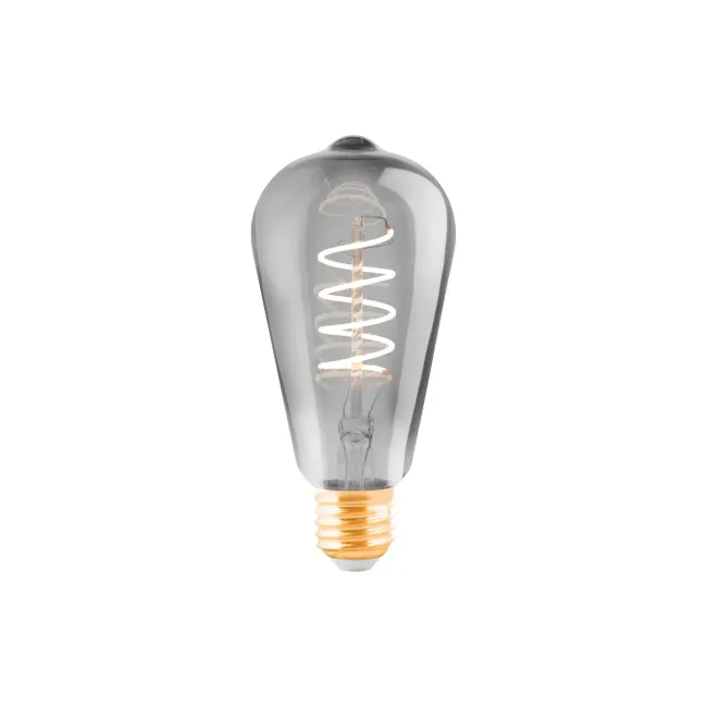 Eglo 4W Black Transparent LED ST64 E27 Globe 110088