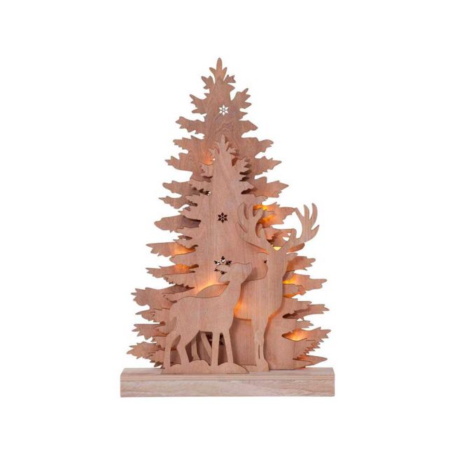 Eglo Fauna Wooden LED Reindeer & Tree Christmas Decoration
