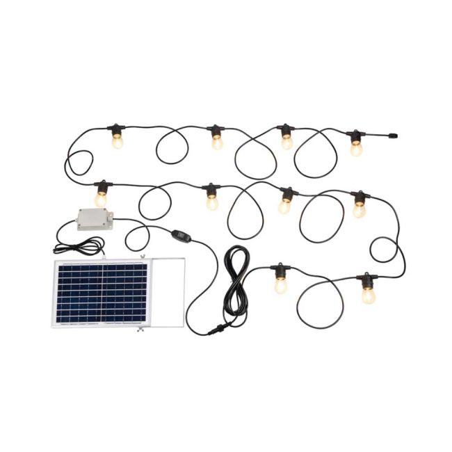 Eglo Festoon 10 DIY Solar Fixed Lights 2700K in Black