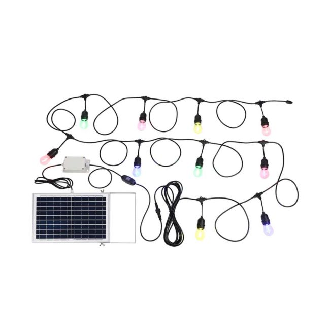 Eglo Festoon 10 DIY Solar Hanging Lights Multi-Coloured in Black