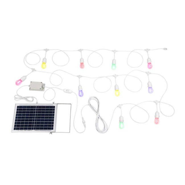 Eglo Festoon 10 DIY Solar Hanging Lights Multi-Coloured in White