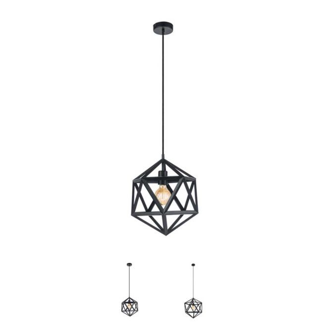 Embleton Black Pendant Light by Eglo