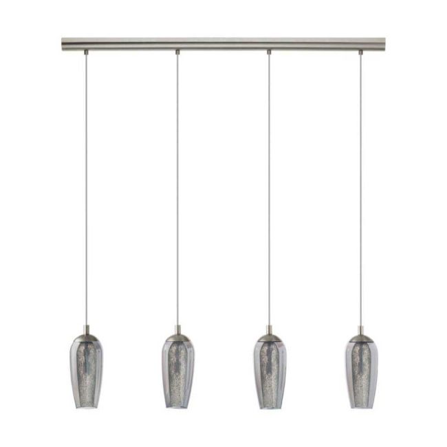 Farsala Satin Nickel and Glass 4 Light Pendant by Eglo