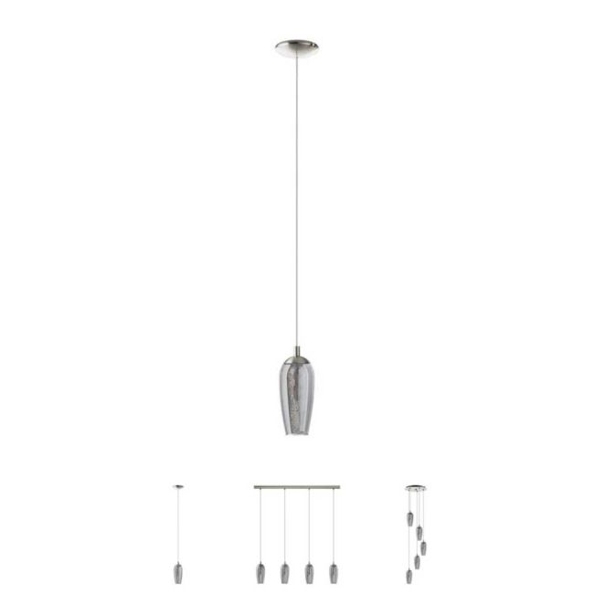 Farsala Satin Nickel and Glass Pendant Light by Eglo