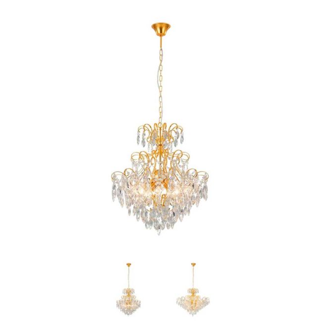 Fenoullet 1 Brass and Crystal Pendant Light by Eglo