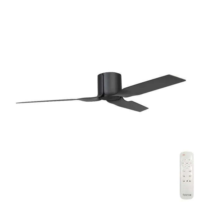 Flow Matte Black DC 52" Ceiling Fan by Fanco F0150-202A