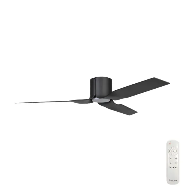 flow matte black dc 52 ceiling fan led light by fanco kf0151 101a