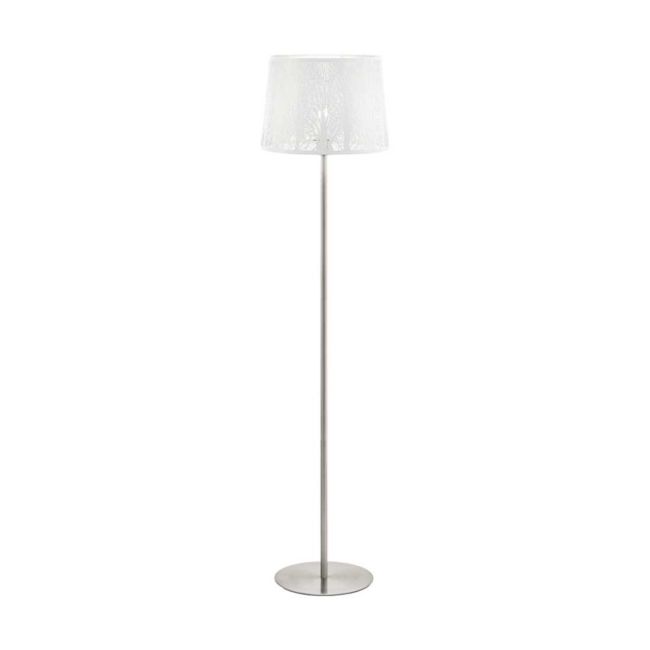 Hambleton White with Satin Nickel Floor Lamp by Eglo