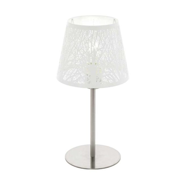 Hambleton White with Satin Nickel Table Lamp by Eglo