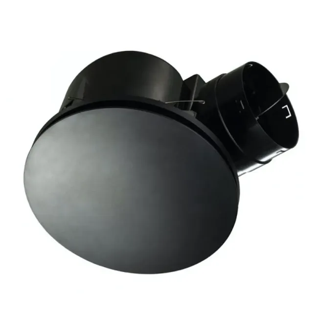 Hybrid 250 Round Matte Black Exhaust Fan by Fanco