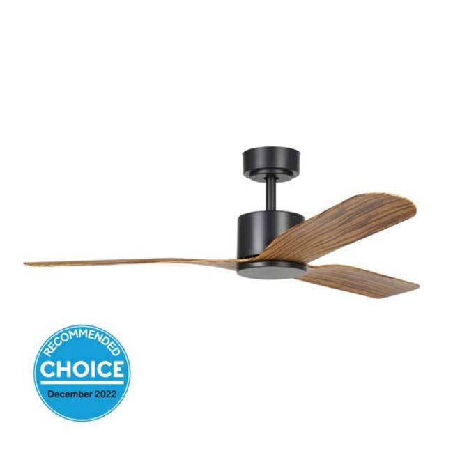 Iluka 52" DC Eglo Ceiling Fan in Black with Rustic Wood 20537715