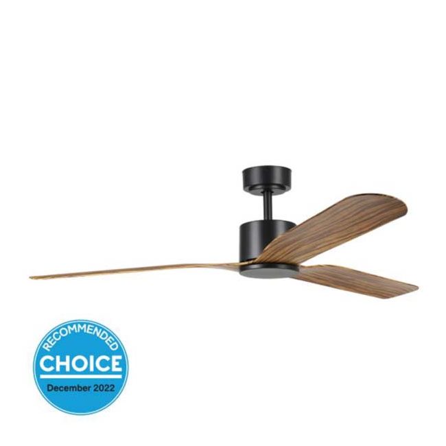 Iluka 60" DC Eglo Ceiling Fan in Black with Rustic Wood 20537915