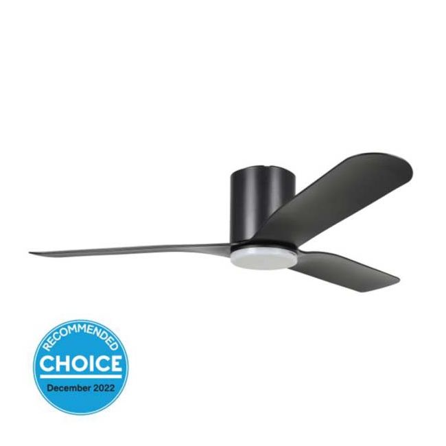 Iluka Hugger 52" DC Eglo Ceiling Fan and LED Light in Black 20538302