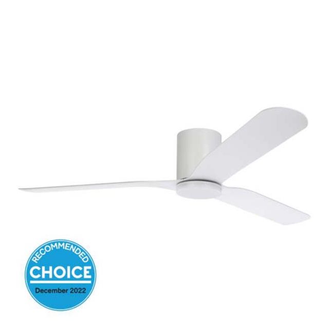 Iluka Hugger 60" DC Eglo Ceiling Fan and LED Light in White 20538501