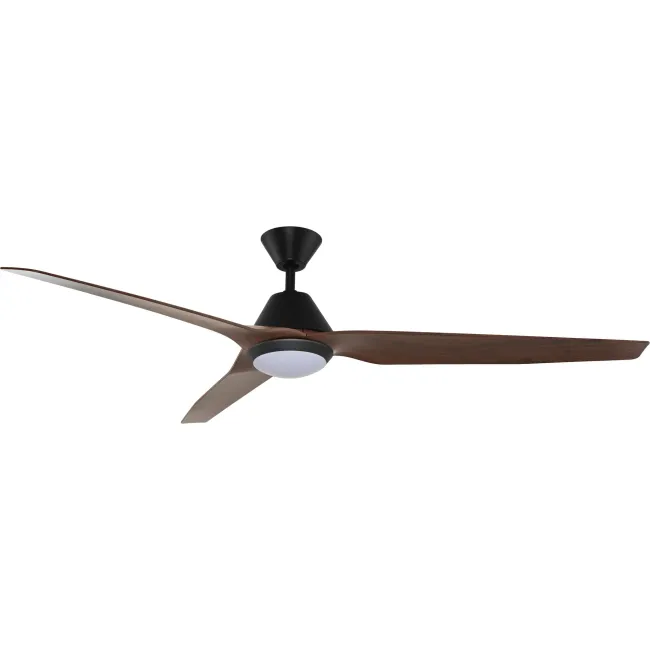 Infinity-iD Black & Spotted Gum 64" DC Smart Ceiling Fan & LED Light by Fanco KF8041-222