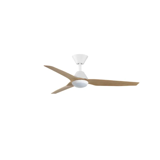 Infinity-iD White & Beechwood 48" DC Smart Ceiling Fan & LED Light by Fanco F8001-121