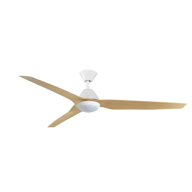 Infinity-iD White & Beechwood 64" DC Smart Ceiling Fan & LED Light by Fanco KF8041-121