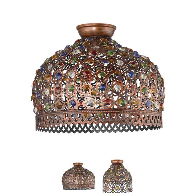 Jadida Antique Copper with Coloured Glass DIY Batten Fix by Eglo