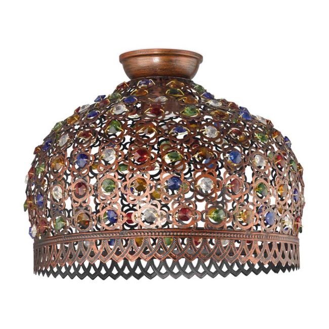 Jadida Antique Copper with Coloured Glass Large DIY Batten Fix by Eglo