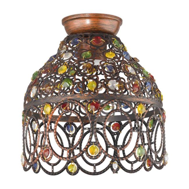 Jadida Antique Copper with Coloured Glass Medium DIY Batten Fix by Eglo
