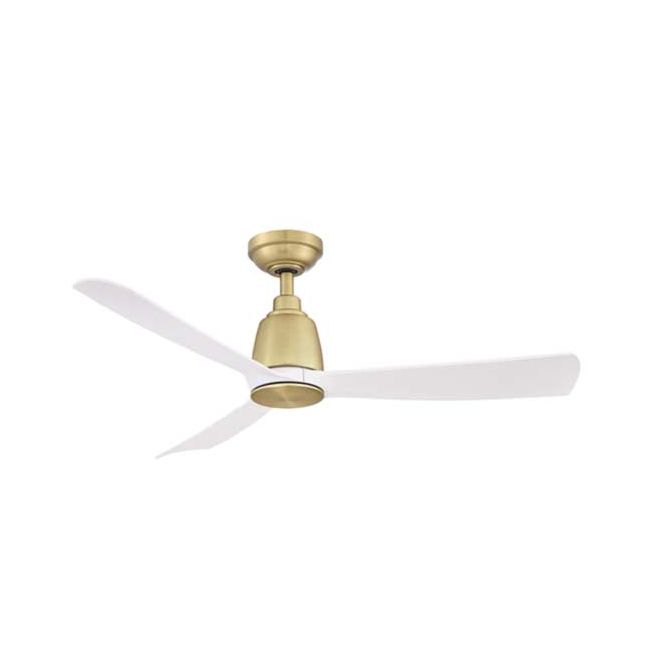 Kute 44" DC ThreeSixty Ceiling Fan in Satin Brass with Matt White KUT44SBMW