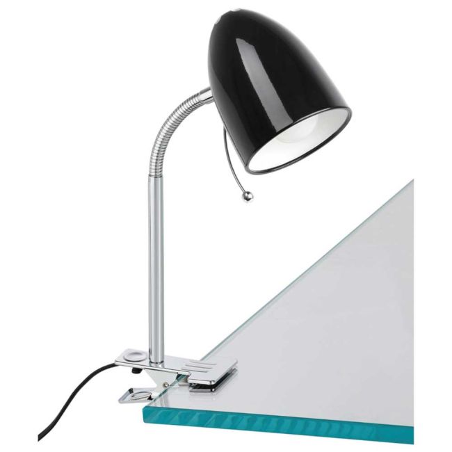 Lara Black E27 Clamp Lamp by Eglo