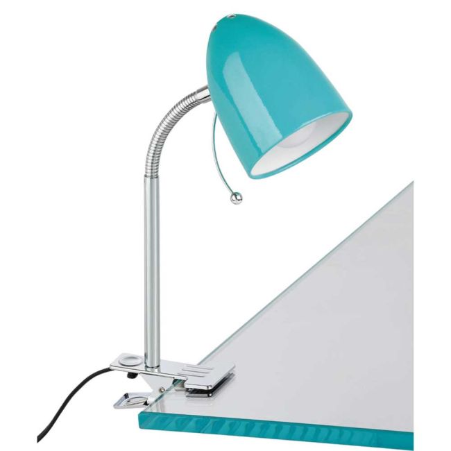 Lara Bright Blue E27 Clamp Lamp by Eglo