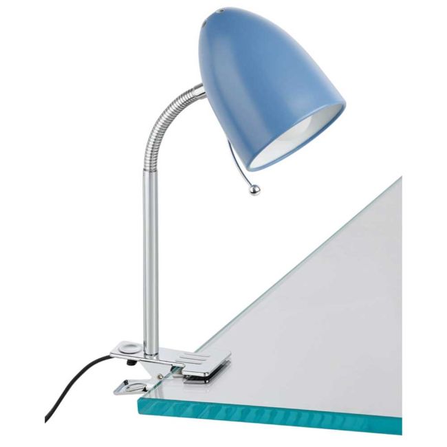 Lara Pastel Blue E27 Clamp Lamp by Eglo