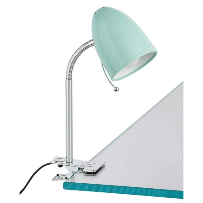 Lara Pastel Mint E27 Clamp Lamp by Eglo