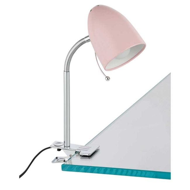 Lara Pastel Pink E27 Clamp Lamp by Eglo
