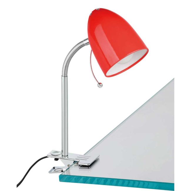 Lara Red E27 Clamp Lamp by Eglo