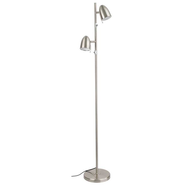 Lara Satin Nickel 2 Light Floor Lamp by Eglo
