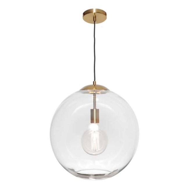 Large Orpheus Cougar Lighting Pendant Gold with Clear Glass