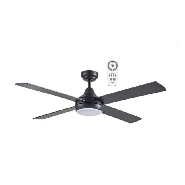 Link 48" DC Remote Ceiling Fan with LED Light in Matt Black by Martec FSLDC1243MR