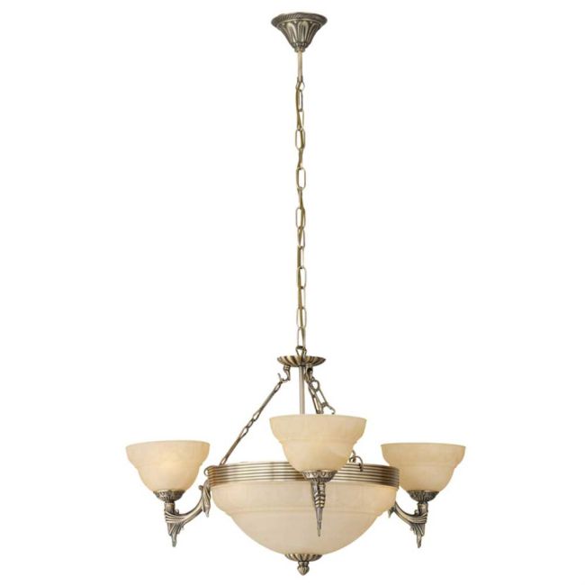 Marbella Bronze with Glass 6 Light Pendant by Eglo