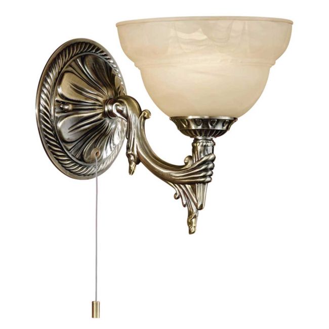 Marbella Bronze with Glass Wall Light by Eglo