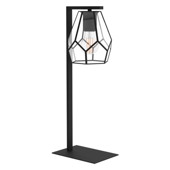 Mardyke Black and Clear Glass Table Lamp by Eglo