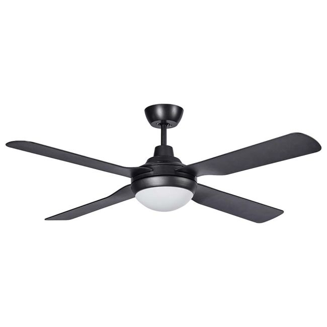 Martec Discovery 48" AC 4 ABS Blade Ceiling Fan with Dimmable 15W Tricolour LED Light Matt Black MDF1243M